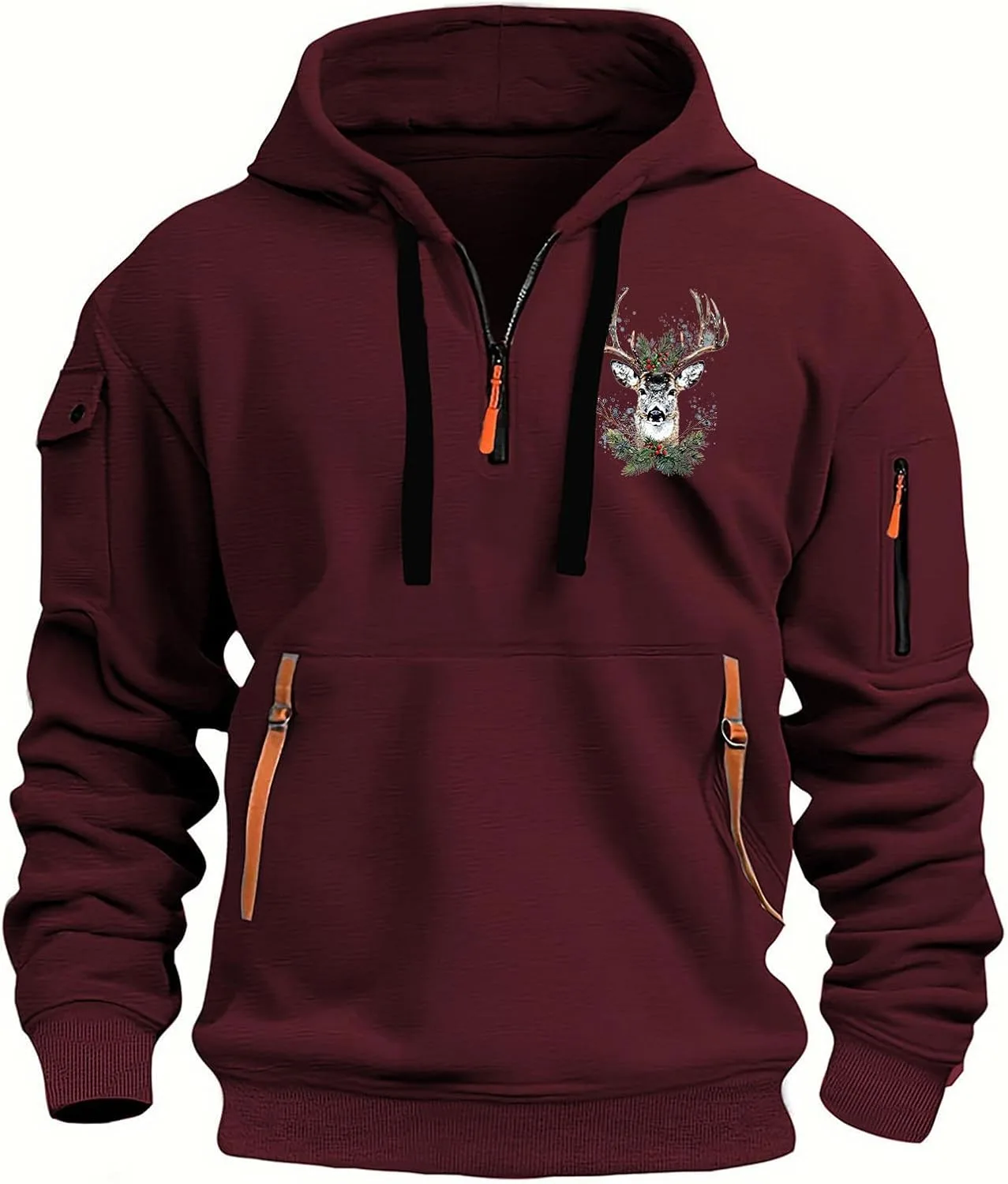 

Толстовка с капюшоном Long Sleeve Men's Color Pullover Fleece Cheyubny