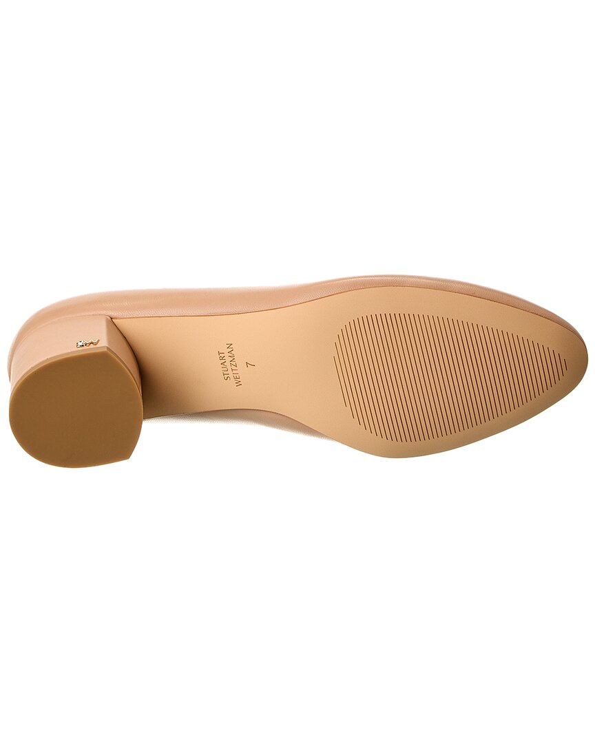 Туфли-лодочки Stuart Weitzman Bridget 50 Block Leather, бежевый — фото 4