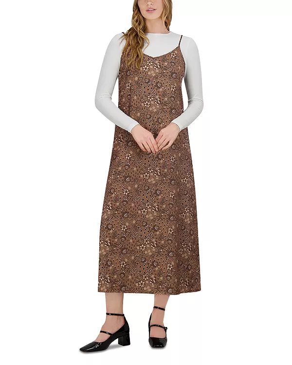 

Атласное платье-комбинация А-силуэта Point, коричневый