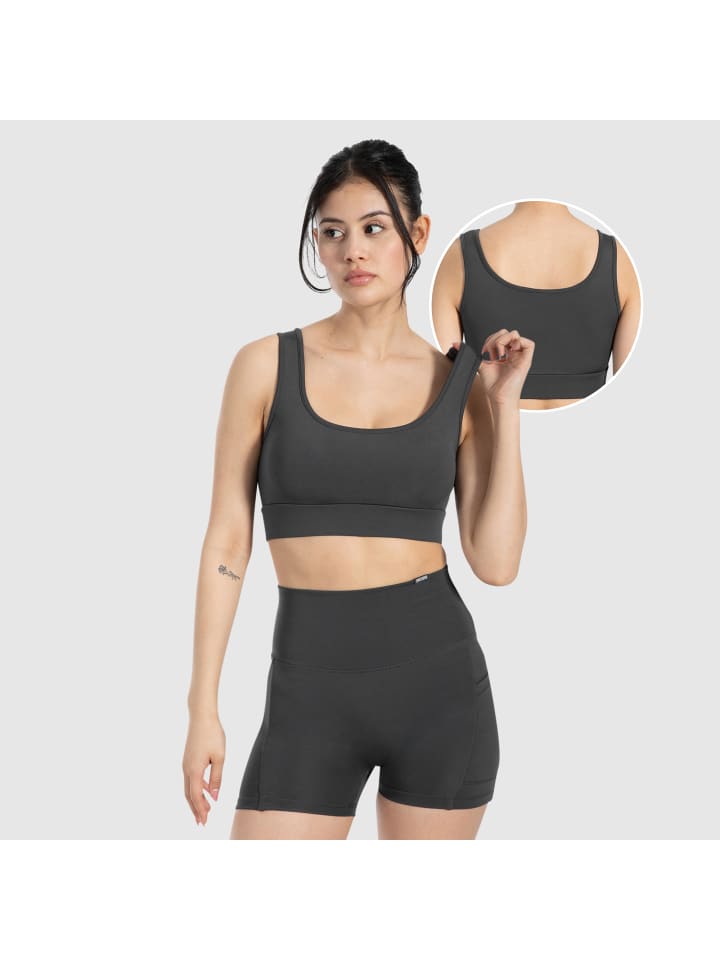 

SMILODOX Спортивный бюстгальтер Debby антрацитового цвета