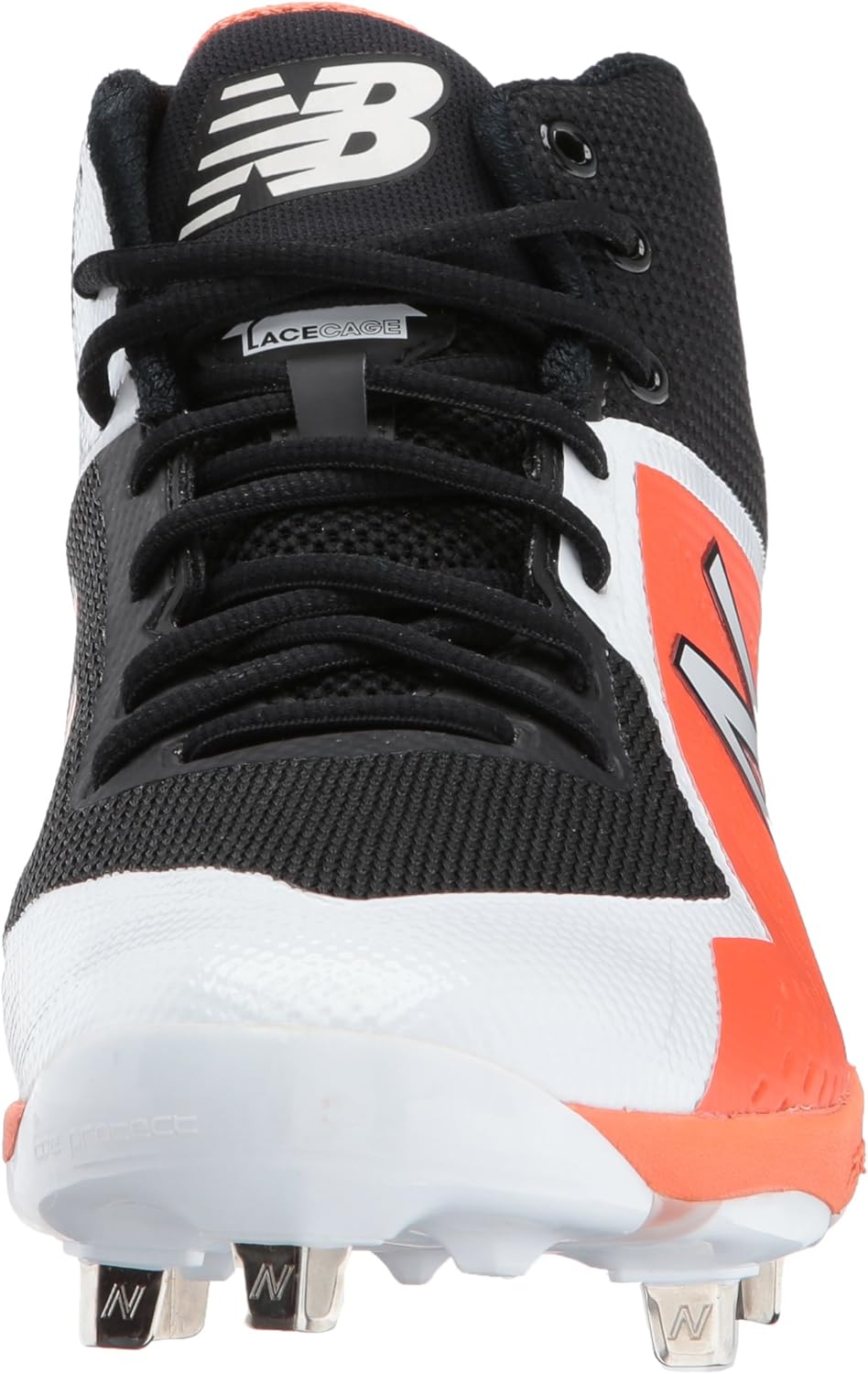 Бейсбольные кроссовки New Balance Men's M4040v4 с металлическим носком, черный/оранжевый — фото 2