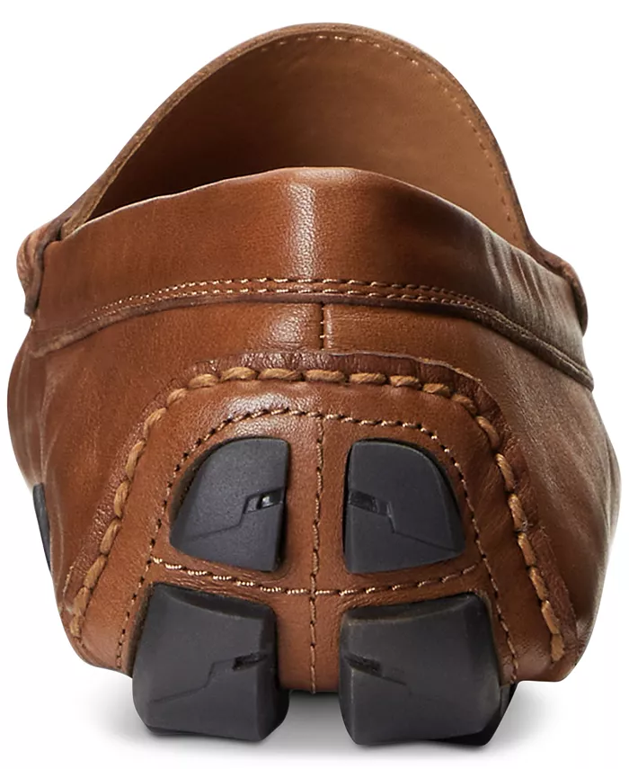 Мужские кожаные лоферы-водители Anders Polo Ralph Lauren, коричневый/бежевый — фото 3