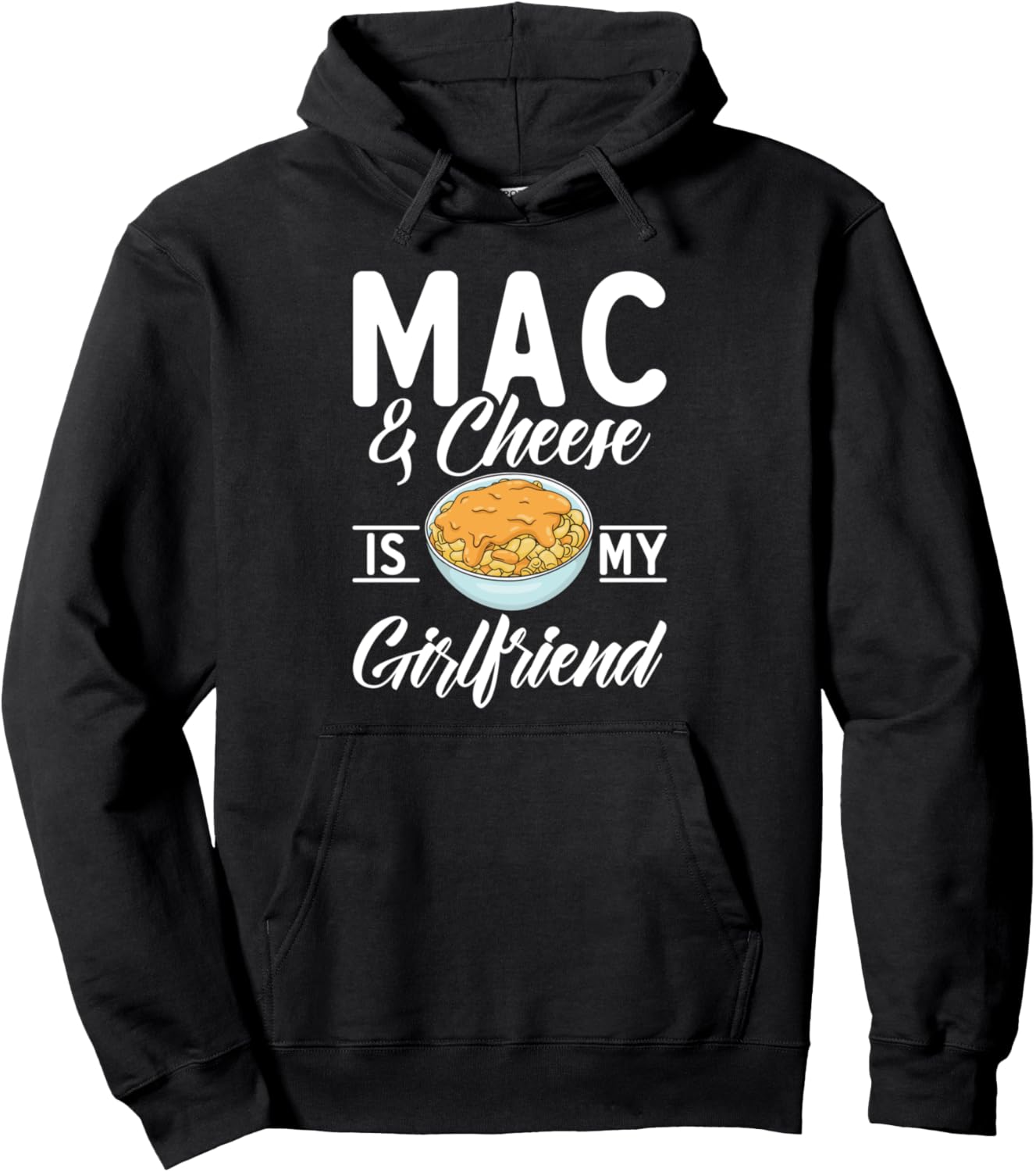 

Толстовка с забавным принтом Макароны с сыром - моя девушка Mac And Cheese Lover Gifts, черный