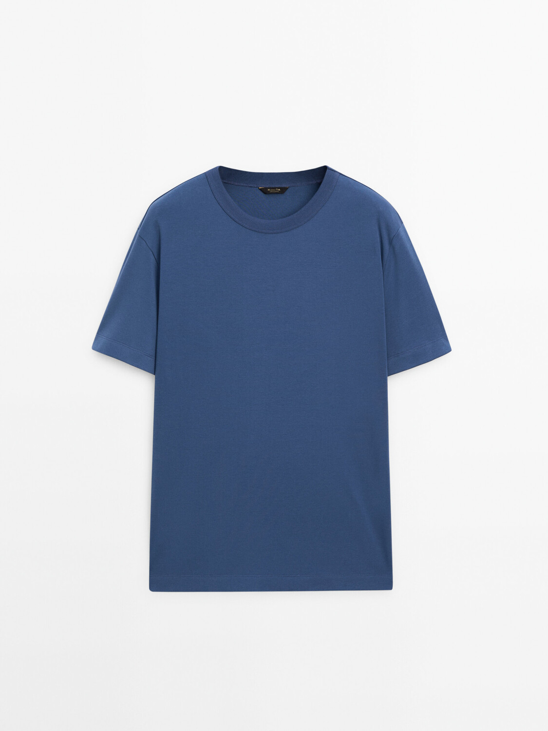 

Футболка с короткими рукавами из 100% хлопка Massimo Dutti, синий