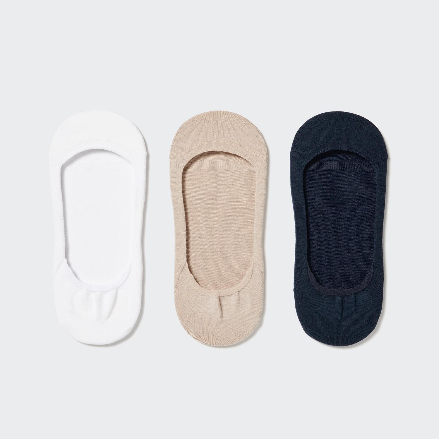 

Низкие невидимые носки для неявки (три пары) Uniqlo, кремовый