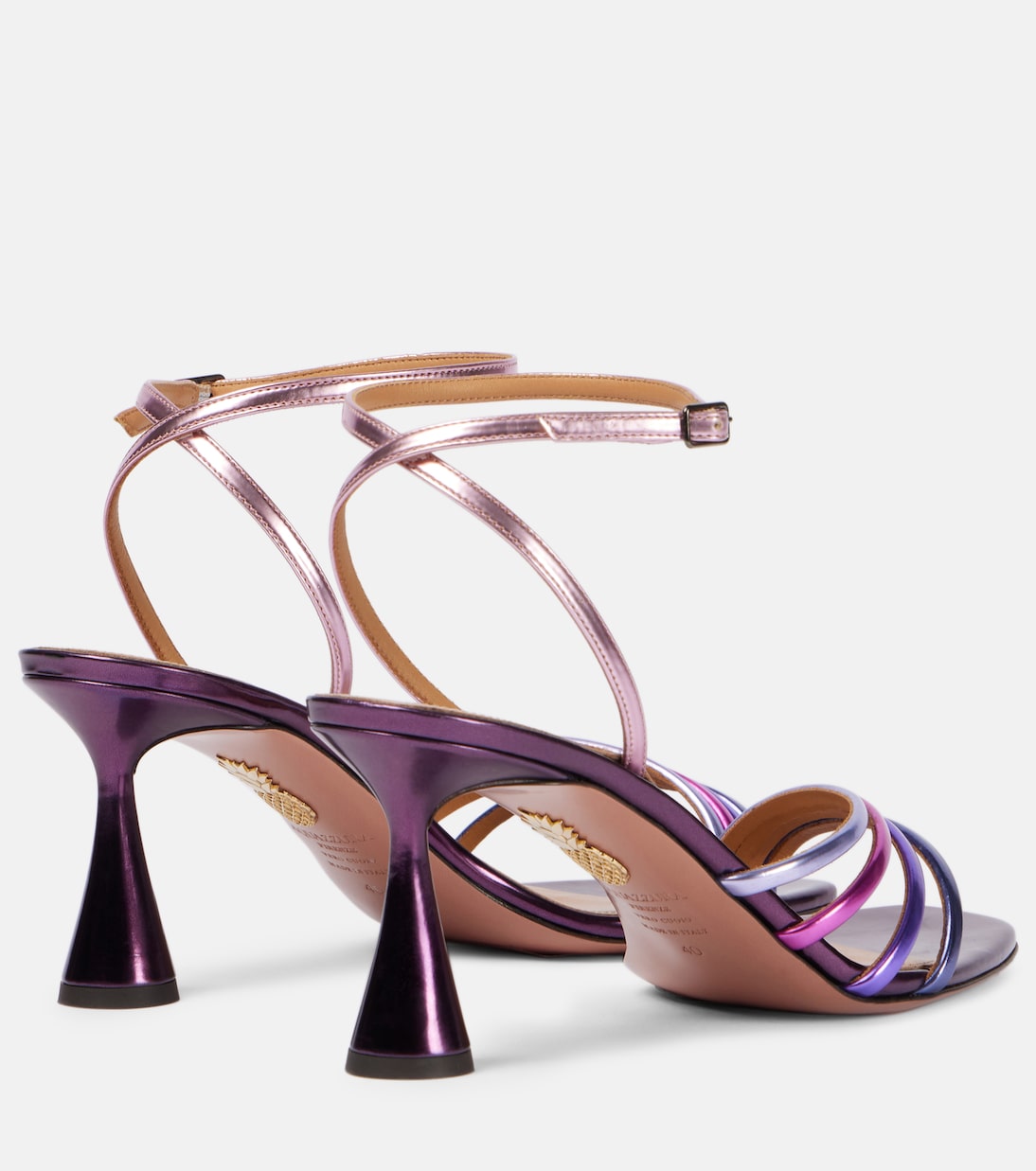 Сандалии из искусственной кожи Latour 75 Aquazzura, Multi Prune — фото 2