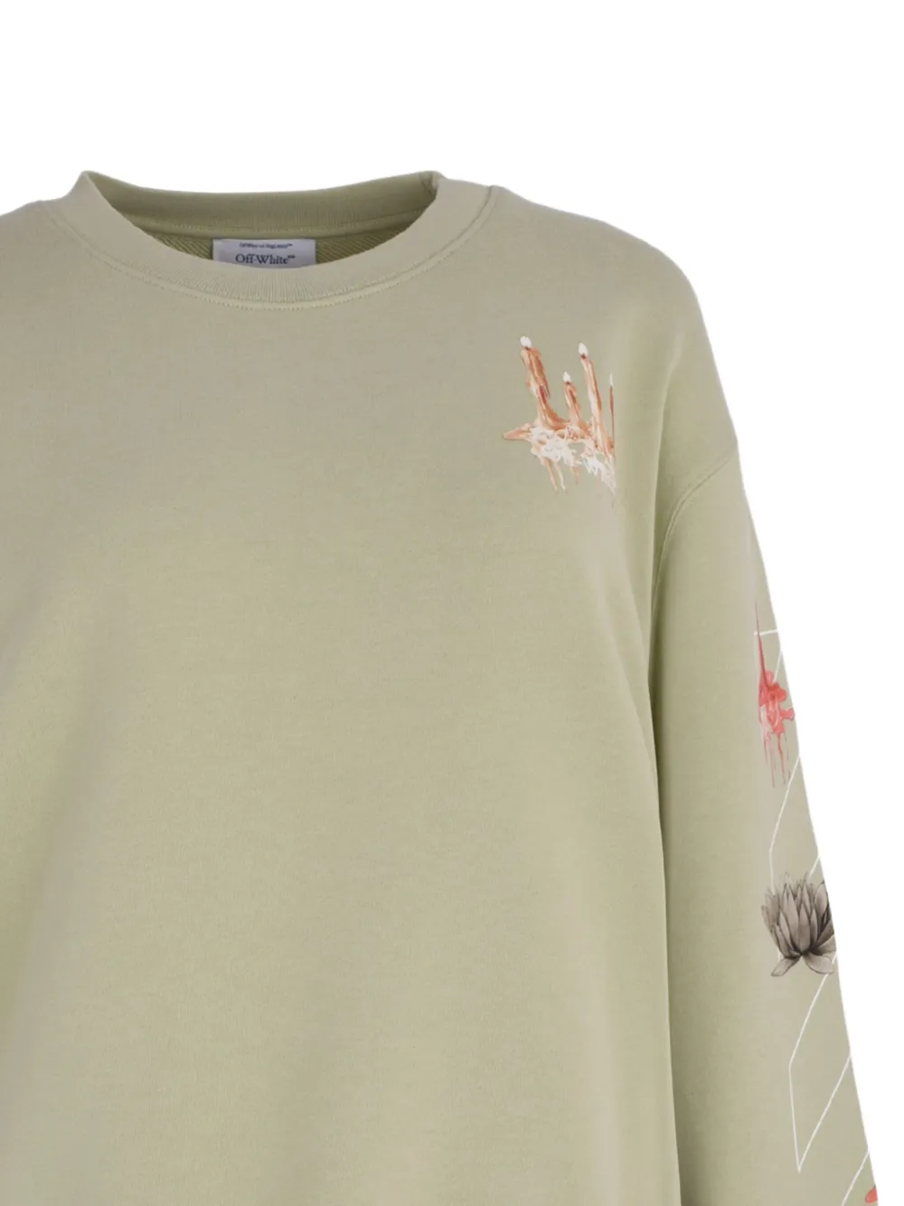Толстовка Candles Arrow с круглым вырезом Off-White, зеленый — фото 4