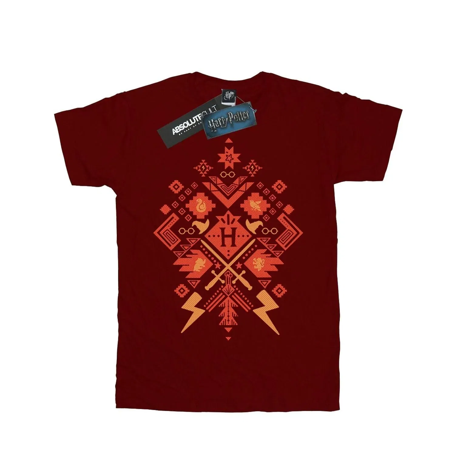 Футболка с принтом Fair Isle Harry Potter, бордовый — фото 2