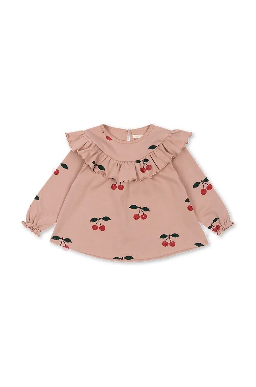 

Хлопковая блузка Konges Sløjd для мальчиков и девочек MALLI GLITTER BLOUSE GOTS, розовый