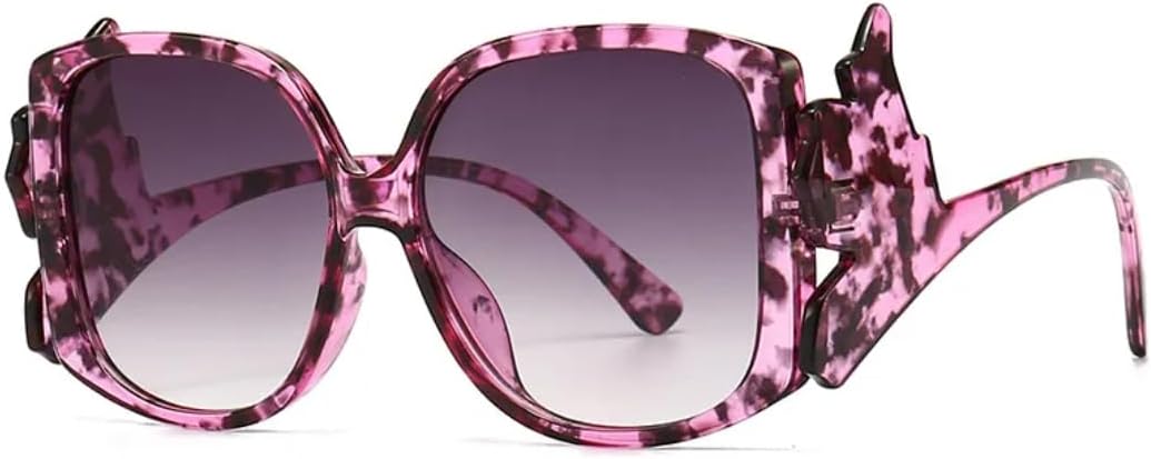 

Модные разноцветные солнцезащитные очки для женщин в стиле ретро с уникальным дизайном дужек, градиентные, с защитой от УФ-излучения UV400, трендовые для мужчин HHZZYVY, Purple Pattern