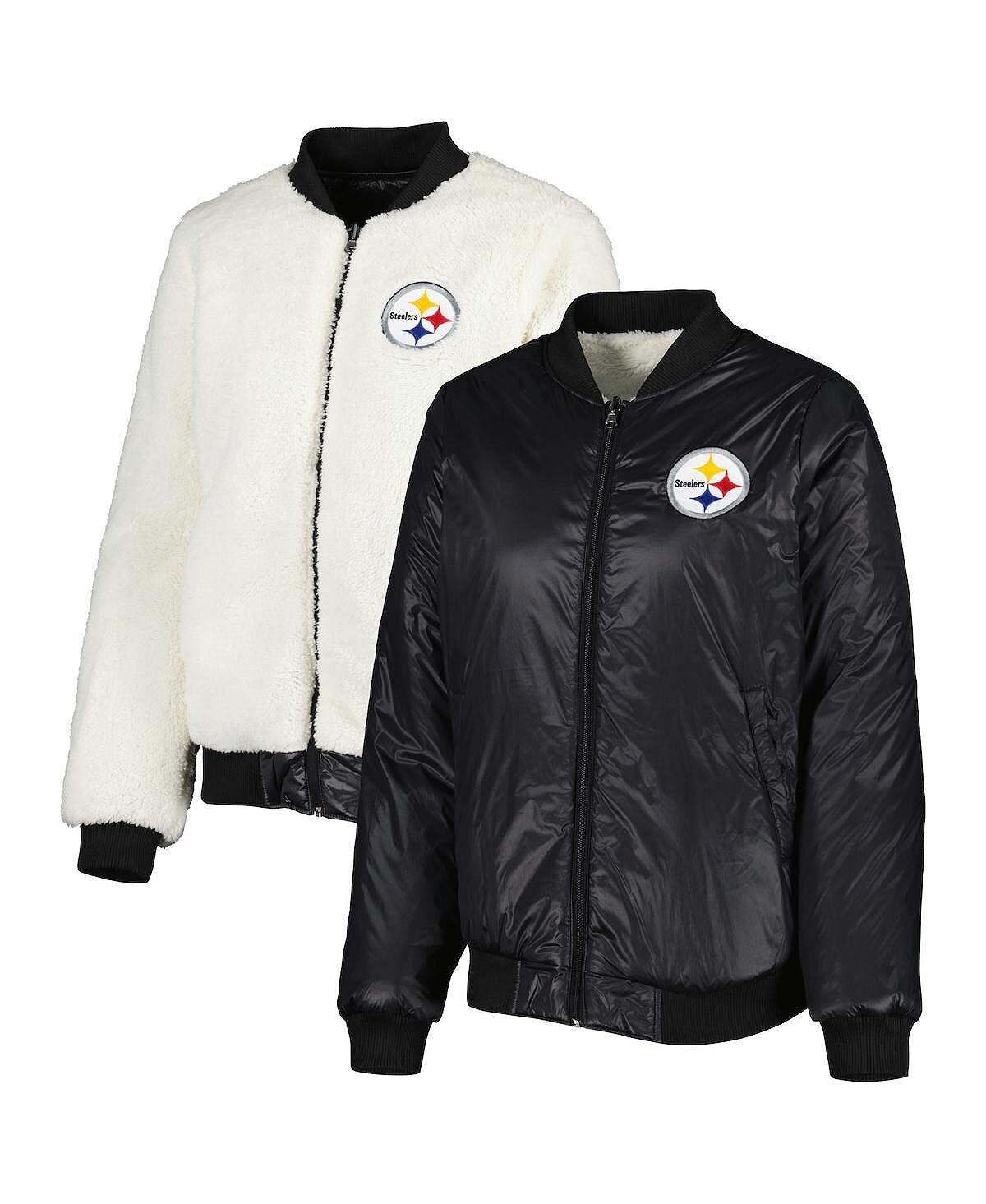 

Женская овсяно-черная двусторонняя куртка с молнией во всю длину Pittsburgh Steelers Switchback G-III 4Her by Carl Banks, Черный, Женская овсяно-черная двусторонняя куртка с молнией во всю длину Pittsburgh Steelers Switchback G-III 4Her by Carl Banks