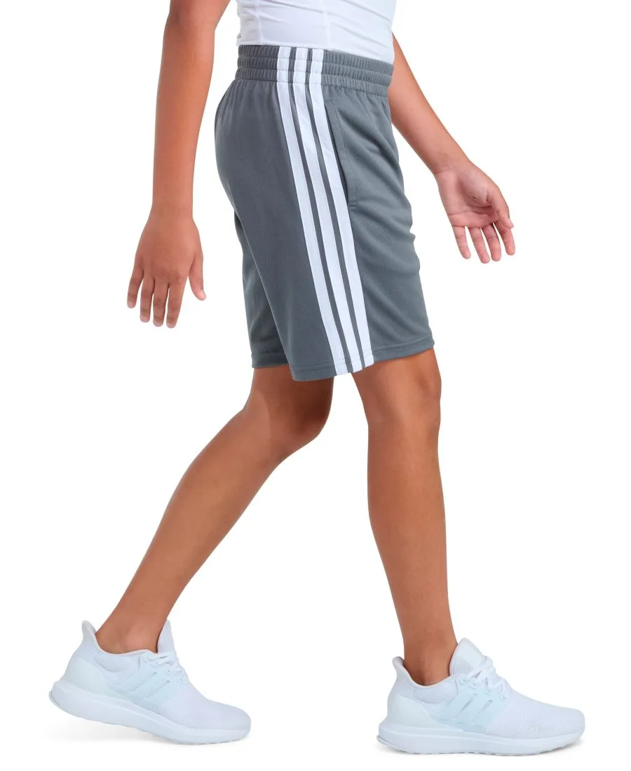 Детские шорты с эластичным поясом и шнурком, размер 8-18 Adidas, серый — фото 3