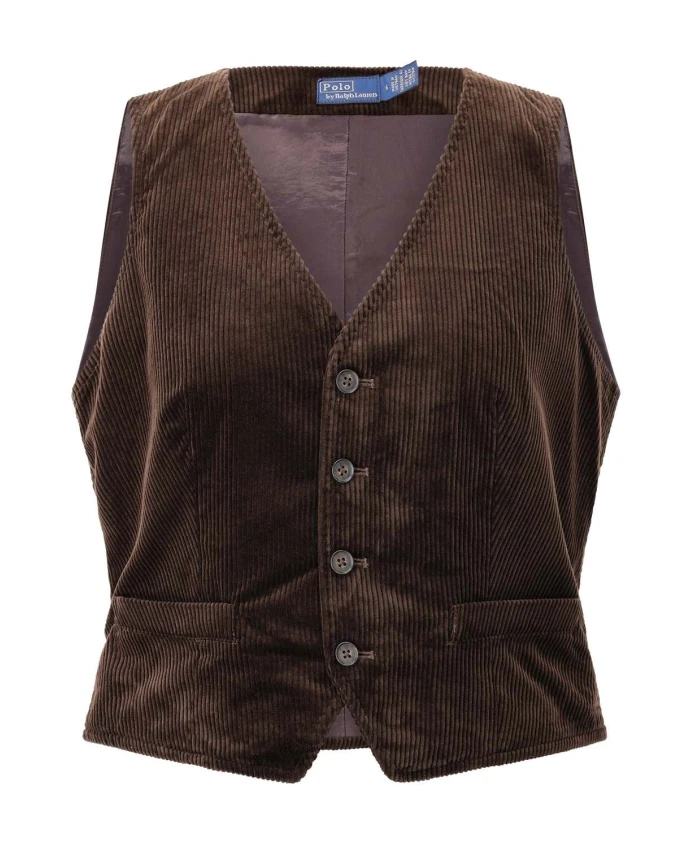 

Хлопковый вельветовый жилет Polo Ralph Lauren, коричневый