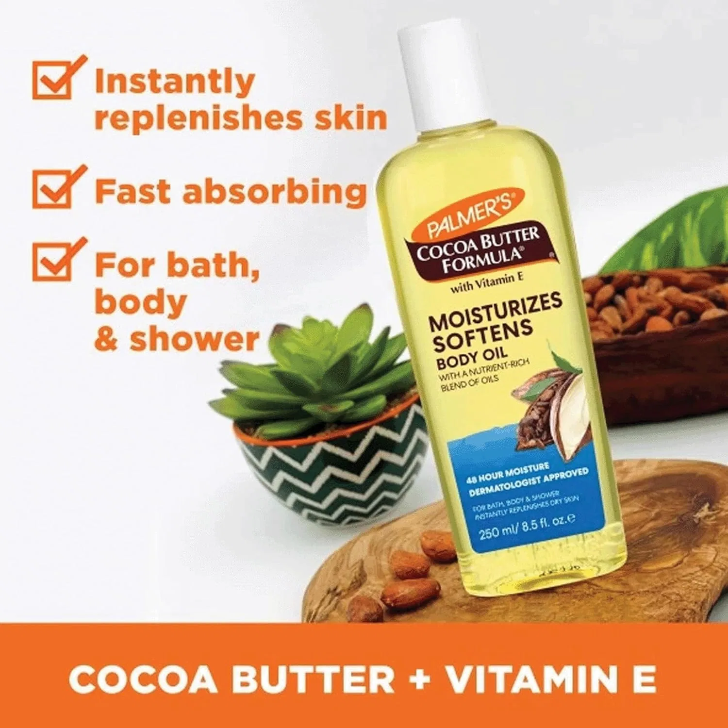 Масло для тела Palmer's Cocoa Butter Formula с какао-маслом и витамином E, 2 шт. по 250 мл — фото 3