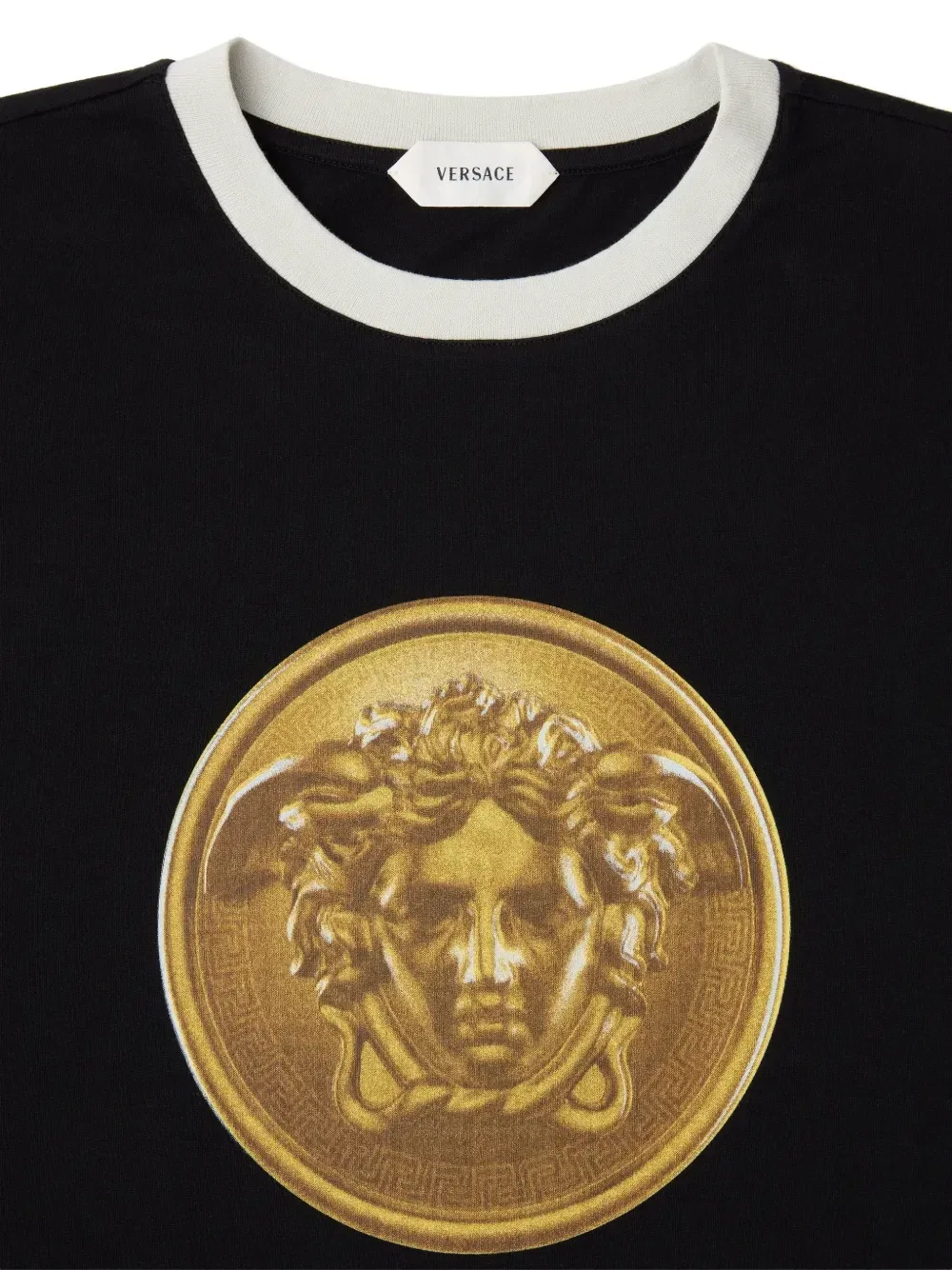 Футболка из джерси с принтом VERSACE, черный — фото 3
