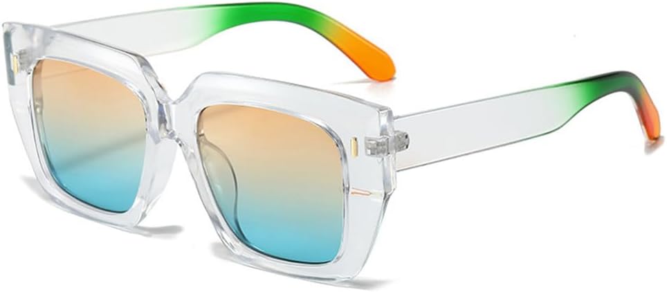 

Солнцезащитные очки UV400 для мужчин и женщин | Крупные заклепки «кошачий глаз», синий градиент | Для вождения и занятий спортом на открытом воздухе generic, Transparent Tea Blue