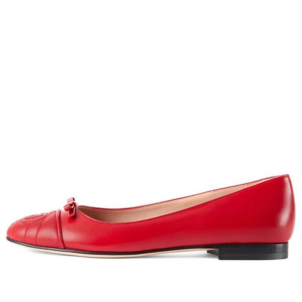 Кроссовки ballet flat with double g leather 'red' Gucci, красный