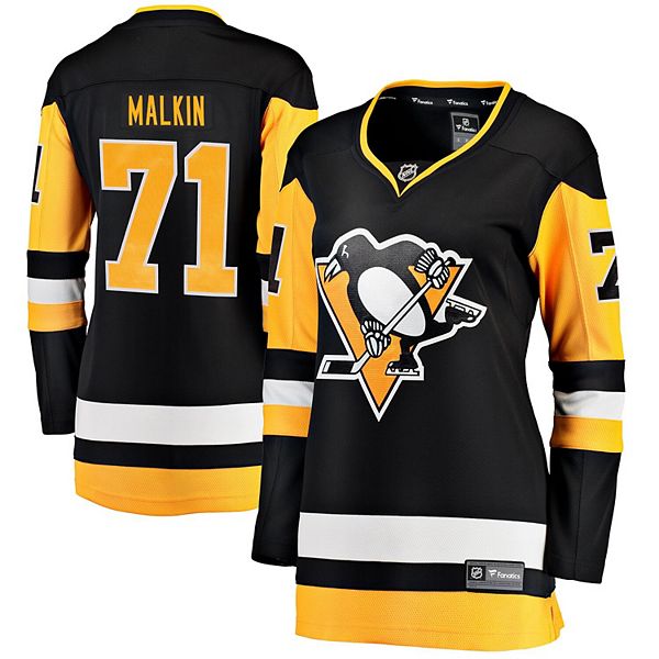 

Женская черная домашняя футболка Pittsburgh Penguins Evgeni Malkin Fanatics, Черный, Женская черная домашняя футболка Pittsburgh Penguins Evgeni Malkin Fanatics