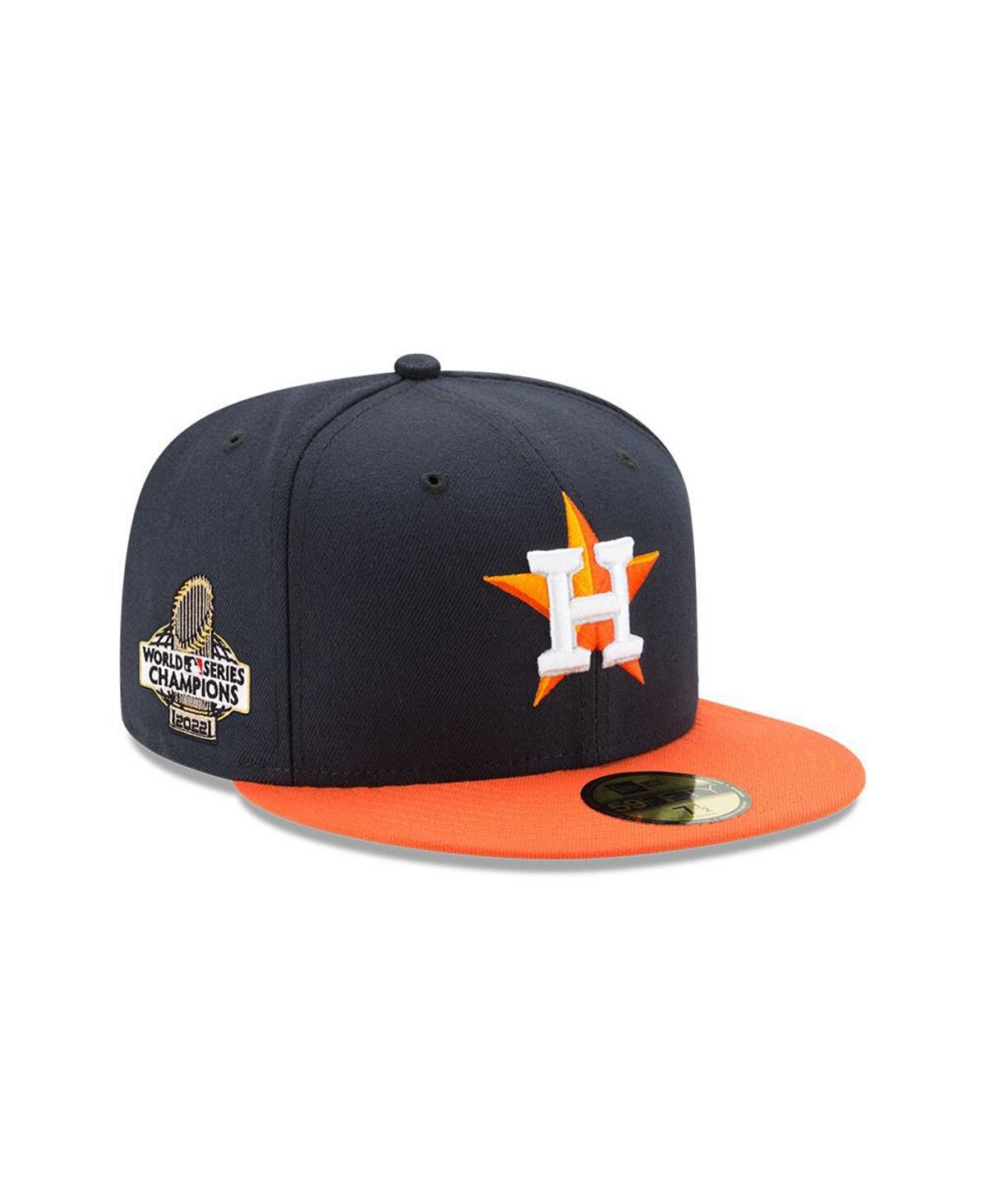 

Мужская темно-синяя, оранжевая кепка Houston Astros World Series Champions 2022 с боковой нашивкой 59FIFTY. New Era