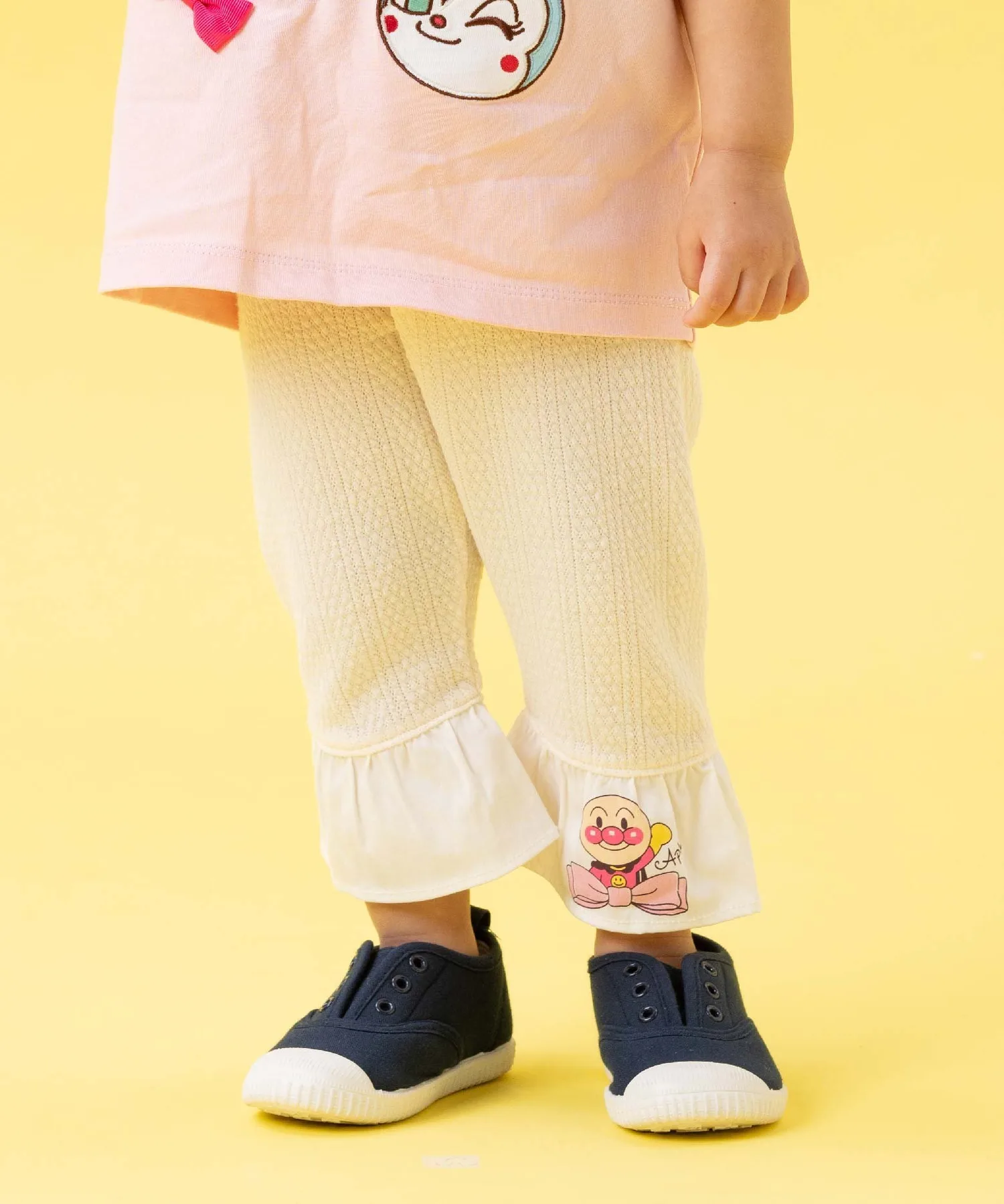 Детская коллекция ANPANMAN / (K) Леггинсы с сетчатым узором и оборками Anpanman Kids Collection, Off-white