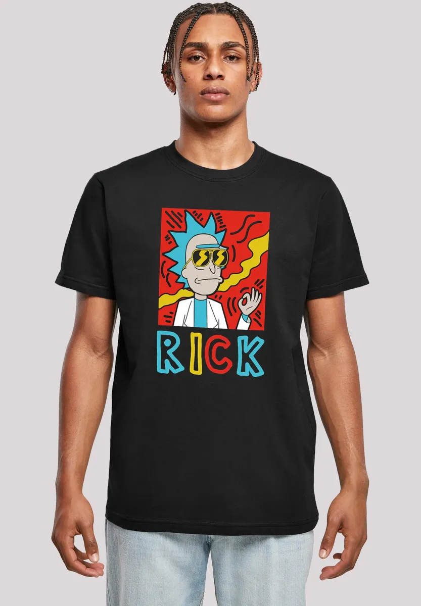 

F4NT4STIC Футболка "Cool Rick - Rick and Morty", мужская, премиум-мерч, стандартного кроя, базовая, с принтом, черный