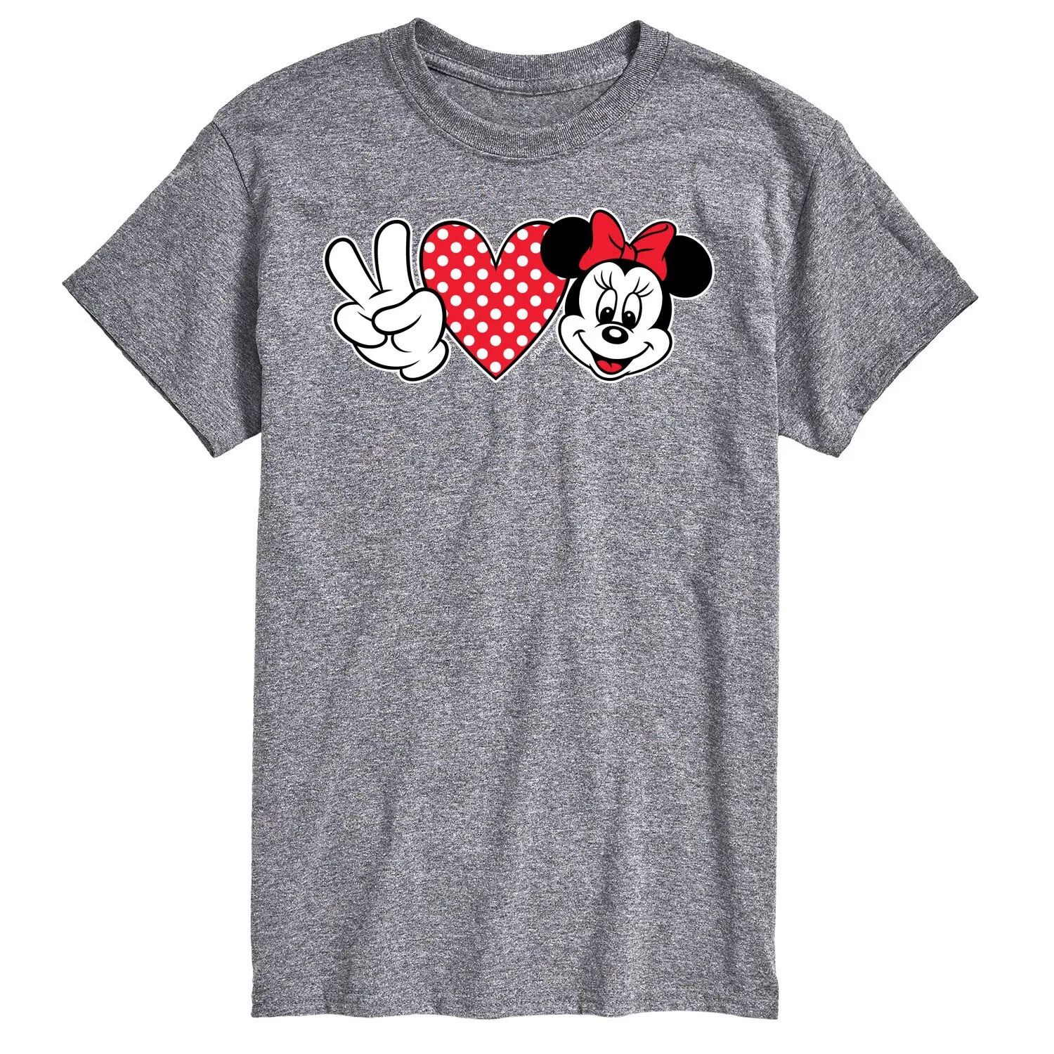 

Футболка Big & Tall Disney Peace Love с Минни License, серый