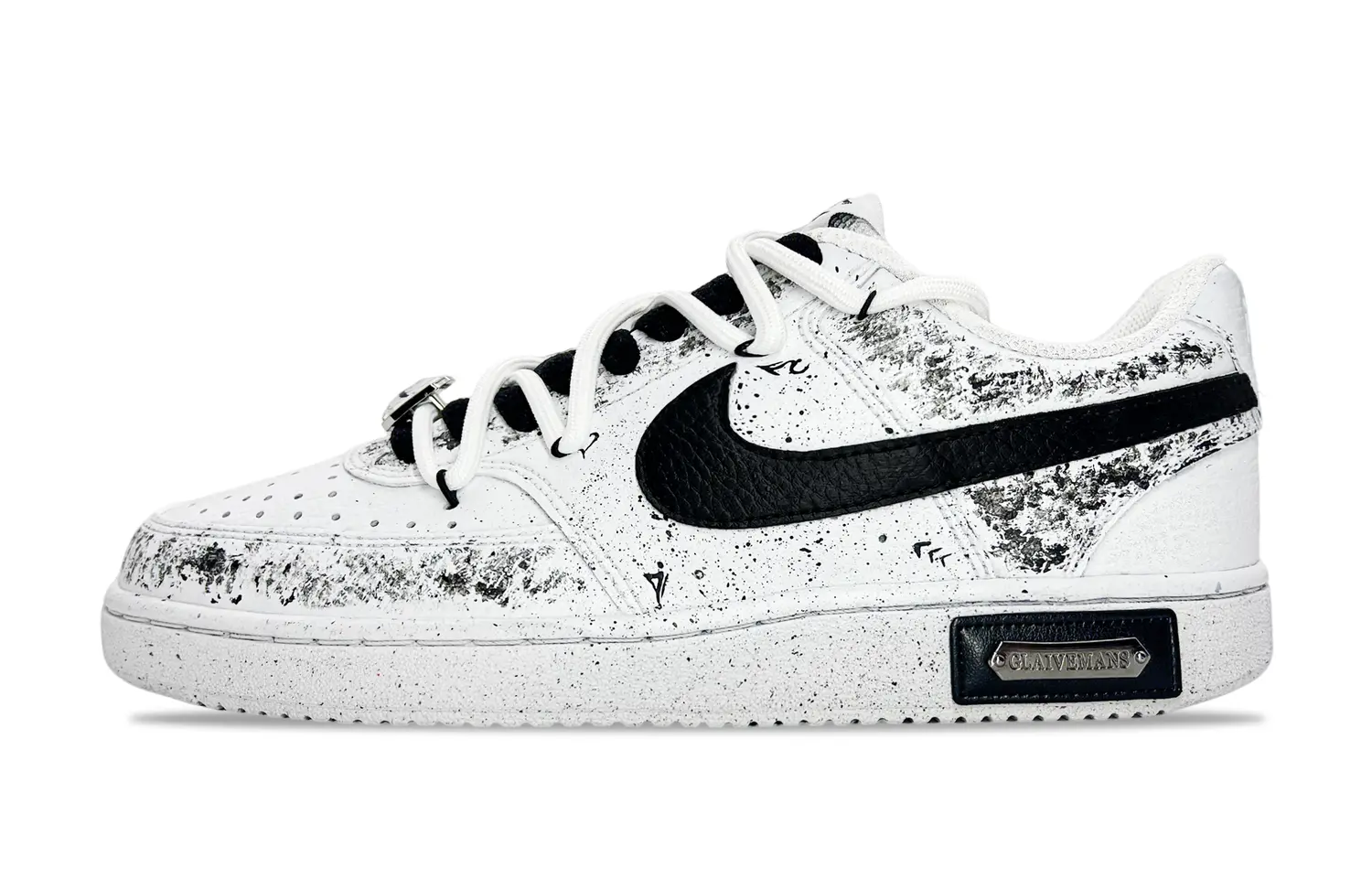 

Court Vision 1 устойчивые к истиранию низкие скейтборд кроссовки unisex Nike, черный/белый