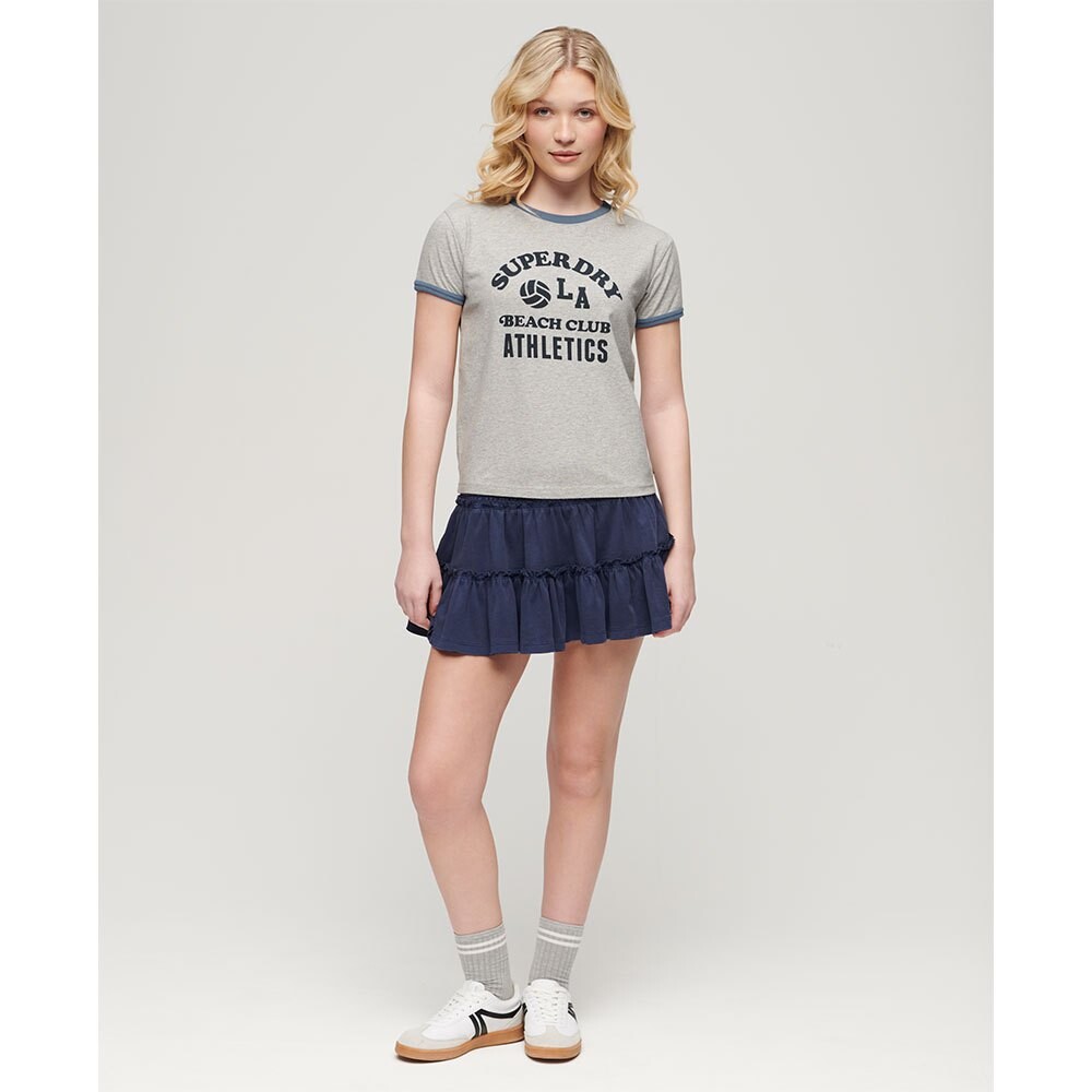 Футболка с коротким рукавом Superdry Beach Graphic Fitted Ringer, серый — фото 4