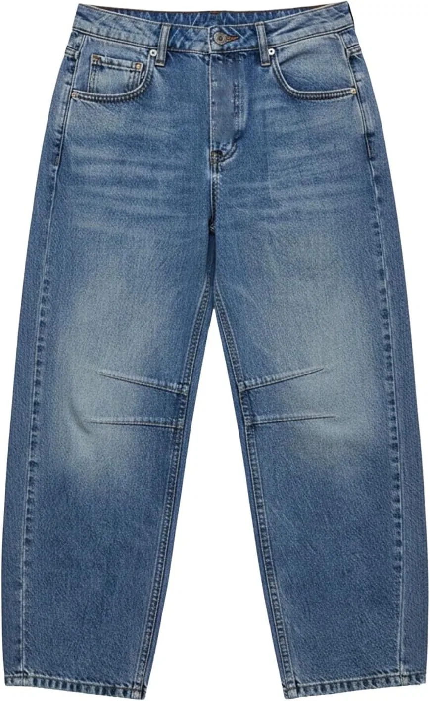 Джинсы свободные Barrel Mid Rise Wide Leg, Dark Blue — фото 4