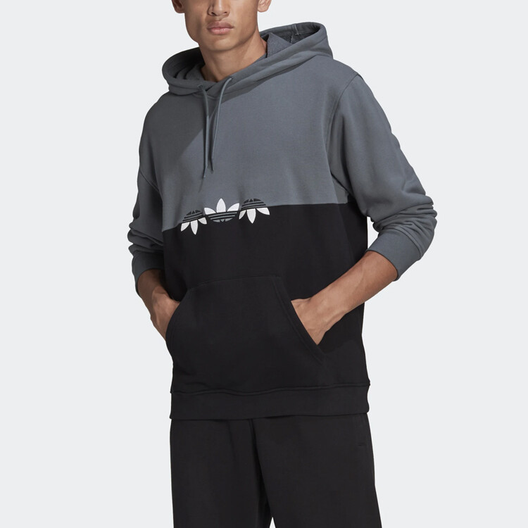 Толстовка мужская ADICOLOR синяя с черными надписями Adidas Originals, синий — фото 2