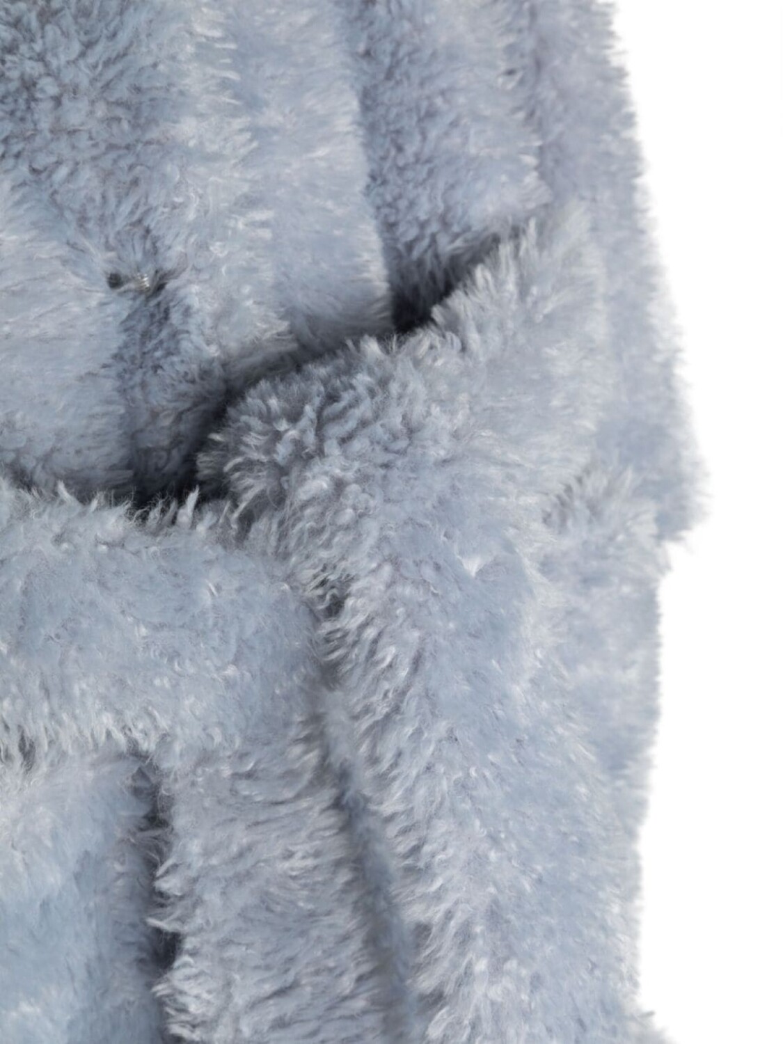 Пальто меховое из искусственного меха с поясом Emporio Armani, синий — фото 3