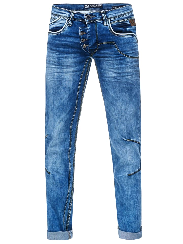 

Rusty Neal Джинсовые брюки "RUBEN" синего цвета. Использован синий цвет