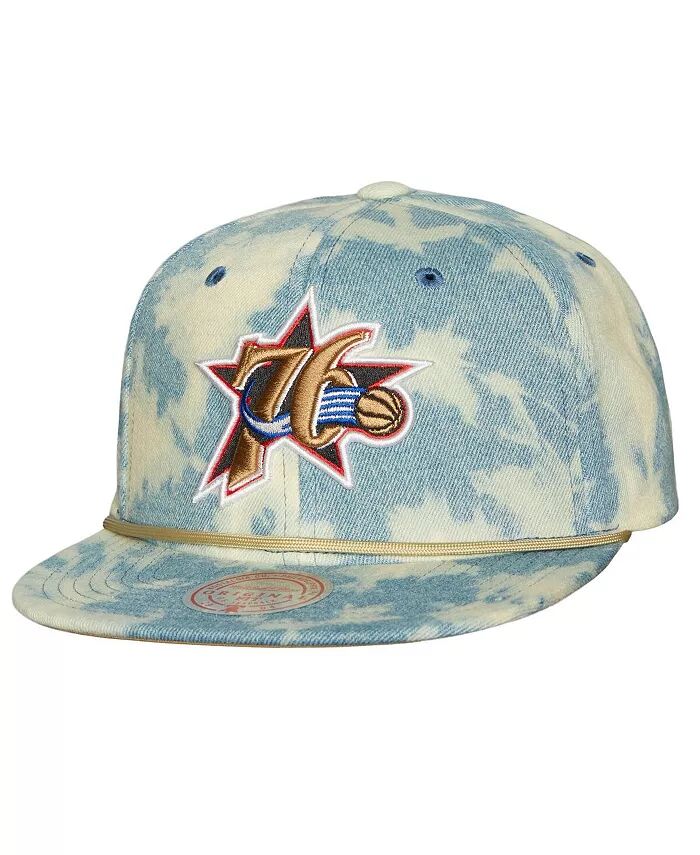 

Мужская джинсовая бейсболка Philadelphia 76ers Acid Wash Snapback Mitchell & Ness