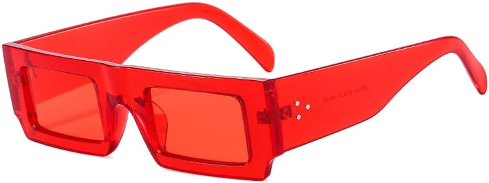 

Популярные модные солнцезащитные очки для женщин, винтажные очки конфетных цветов, мужские модные солнцезащитные очки с заклепками, солнцезащитные очки UV400 TKKTLLT, Red Red