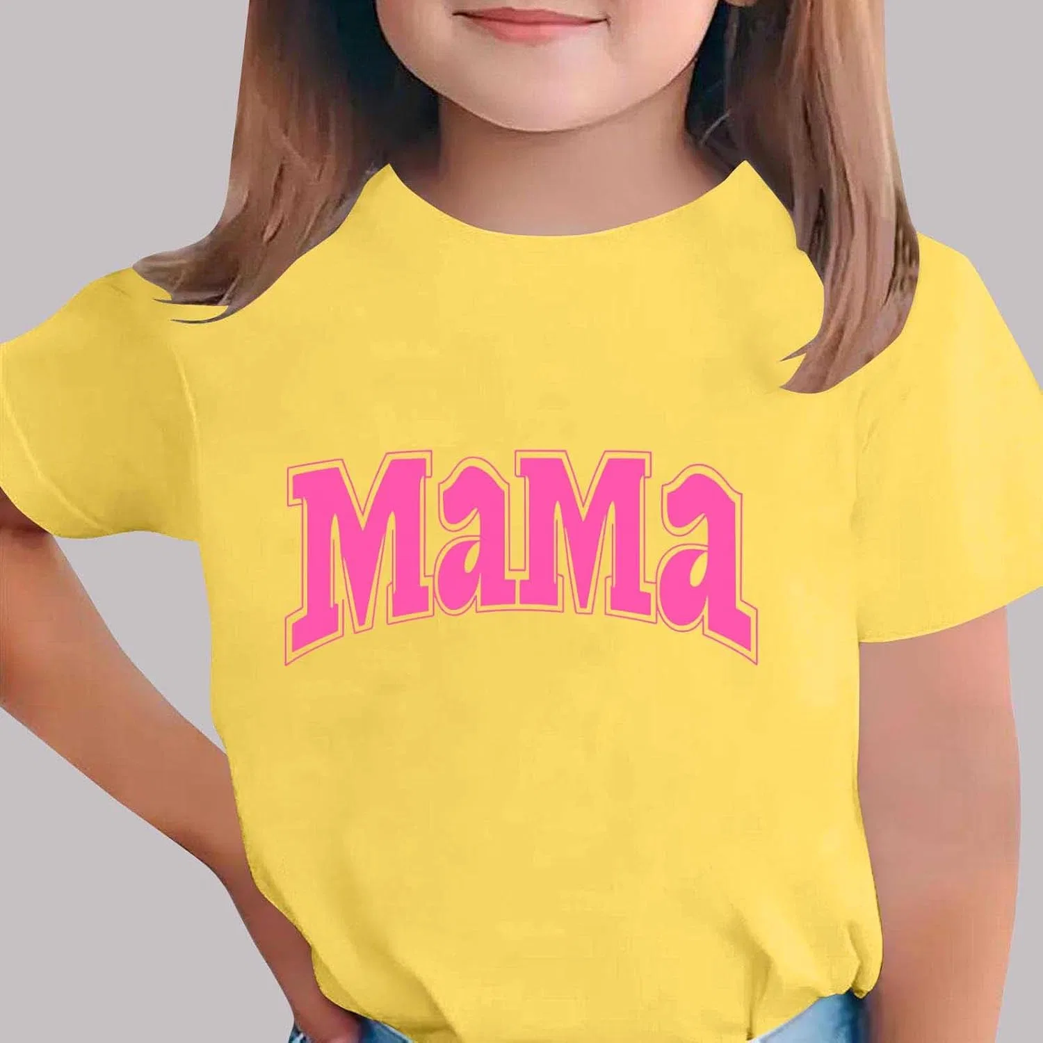 Футболка с принтом Mama, Zzalalana, желтый — фото 2