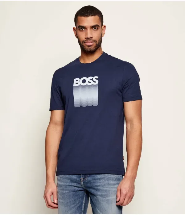 Футболка Te_Insignia regular fit Boss Orange, темно-синий
