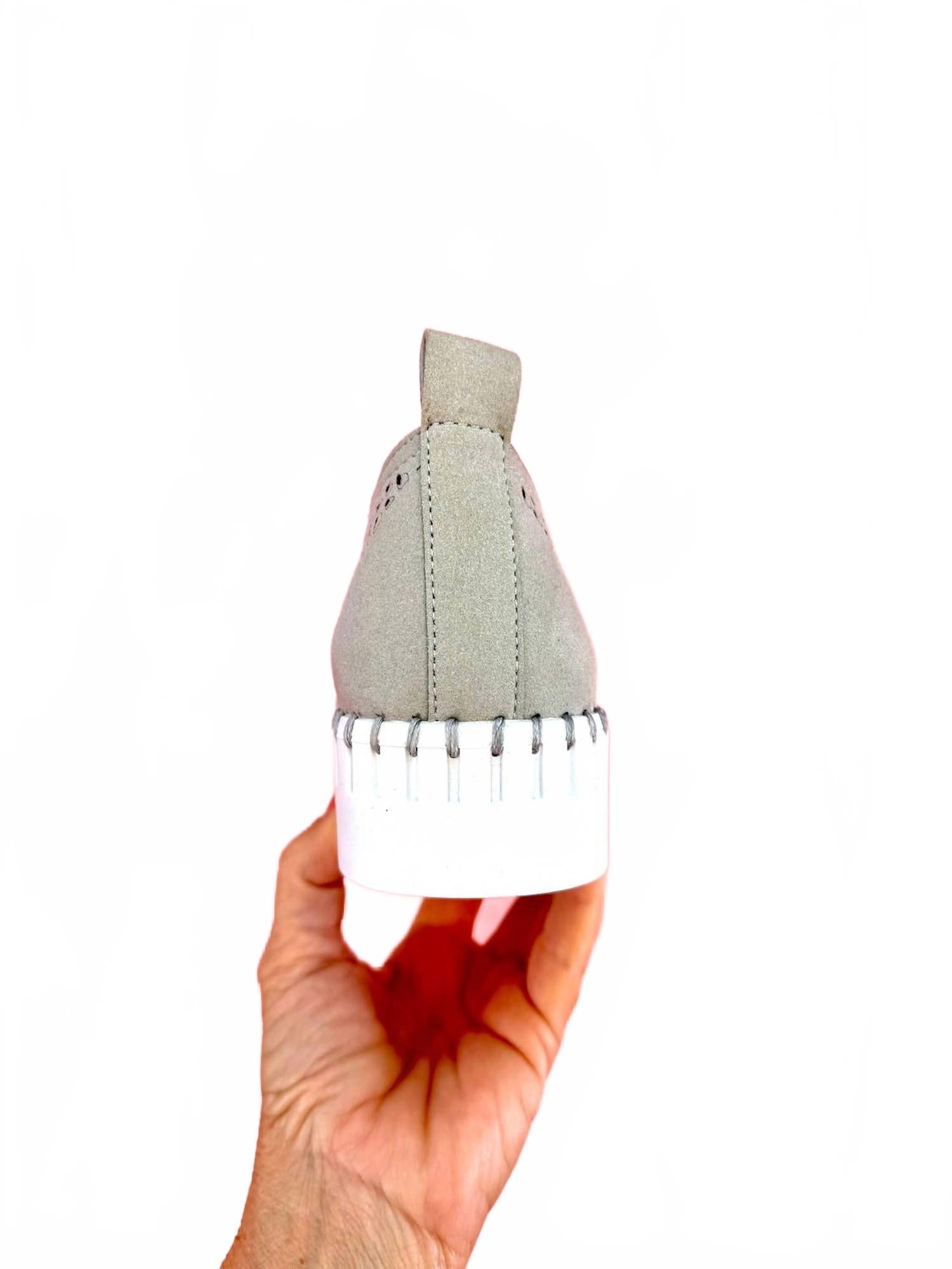 Women's Nicole Perforated Edge Slip On Sneakers In Light Grey Very G — фото 3