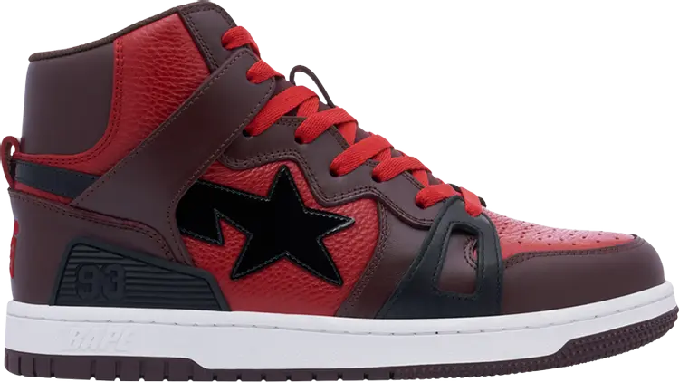 

Кроссовки Bapesta 93 Hi 'Bright Rose', красный, Красный;серый, Кроссовки Bapesta 93 Hi 'Bright Rose', красный