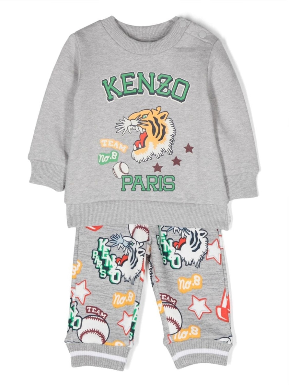 

Kenzo Kids спортивный костюм с графичным принтом, серый