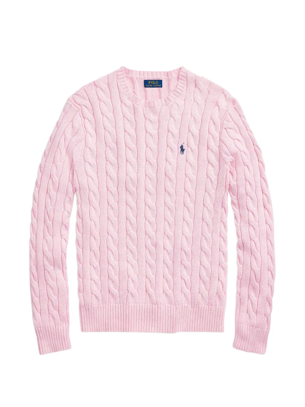 Свитер с круглым вырезом и косами Polo Ralph Lauren, розовый