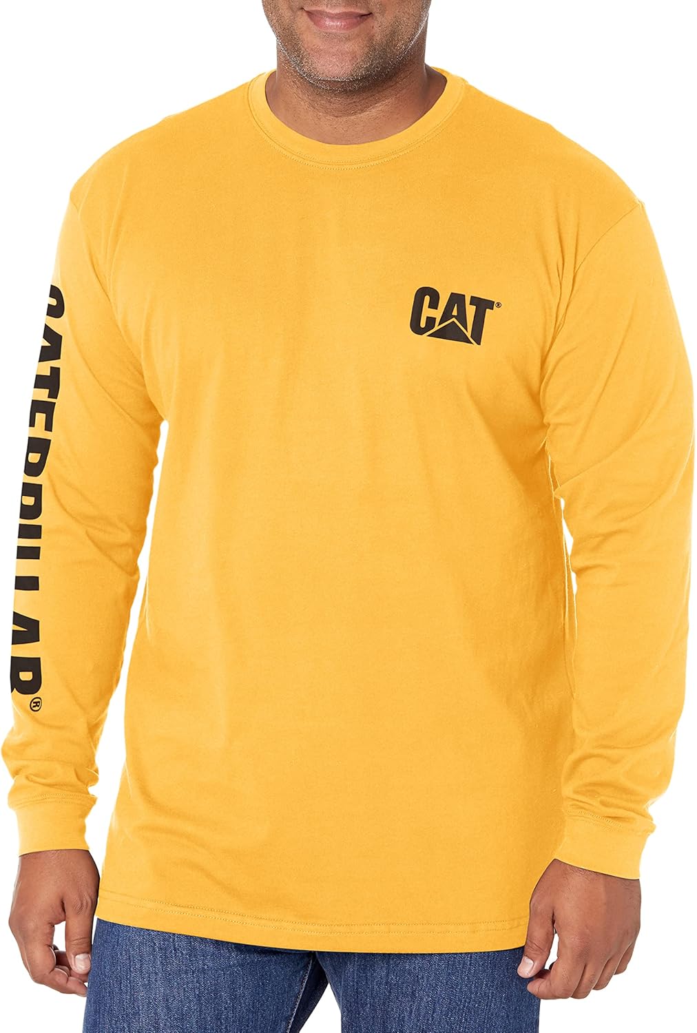 

Футболка с длинным рукавом Caterpillar Trademark Banner для мужчин с петлей для проводов на задней части ворота и логотипом Cat Workwear, Yellow, Желтый, Футболка с длинным рукавом Caterpillar Trademark Banner для мужчин с петлей для проводов на задней ча