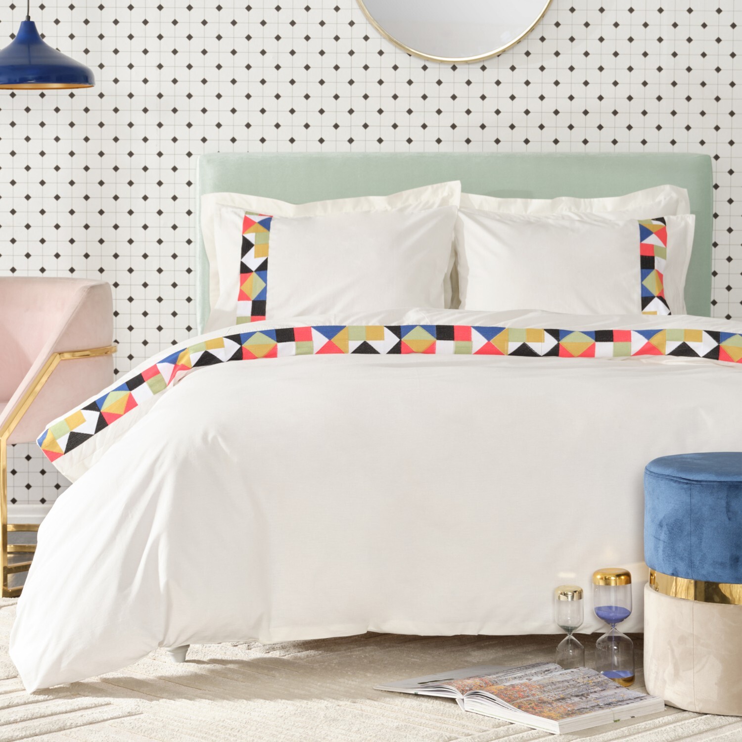 

Комплект постельного белья Karaca Home Cedric Multi с двойной вышивкой