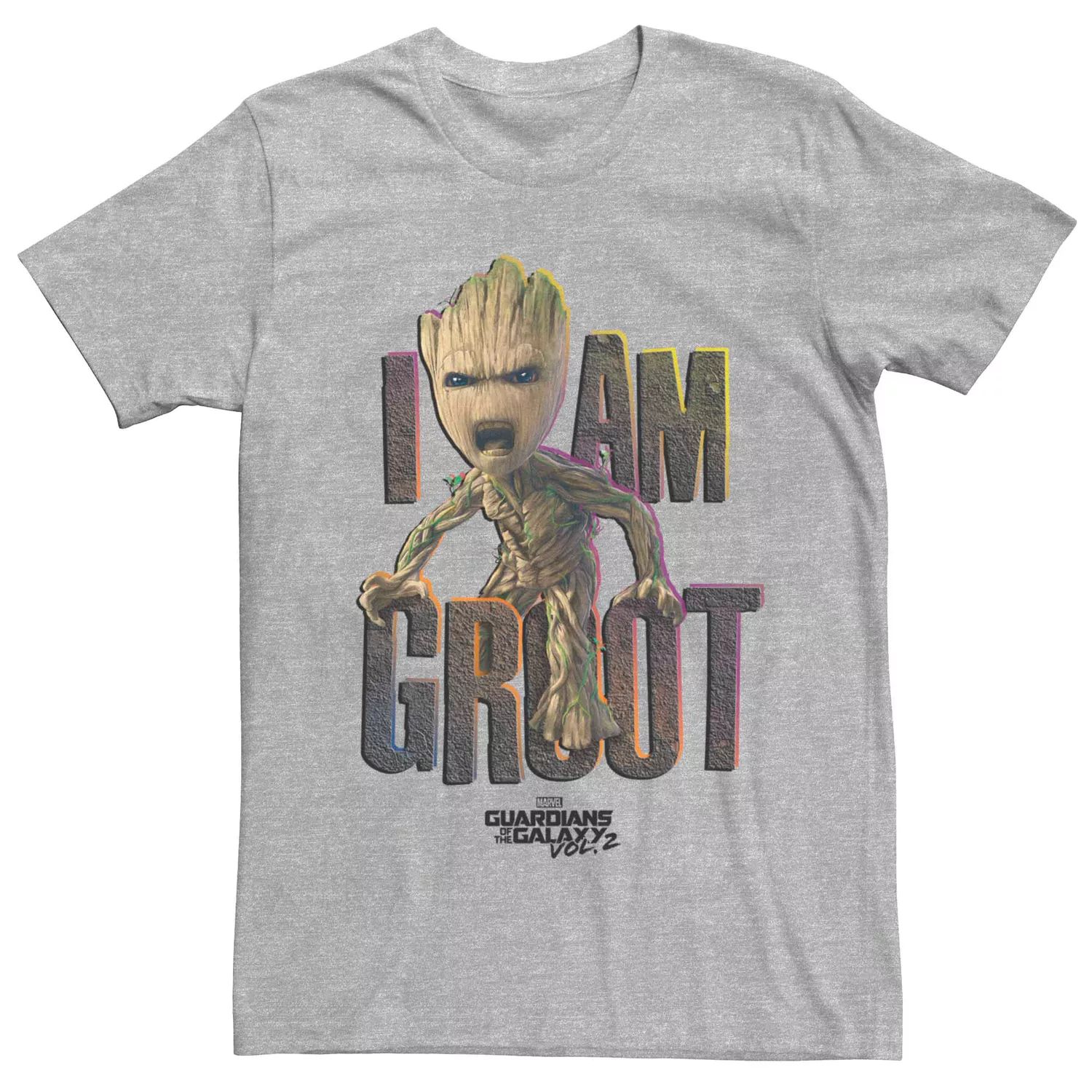 

Мужская футболка с красочным плакатом Marvel Guardians Of The Galaxy 2 Groot Yell Licensed Character