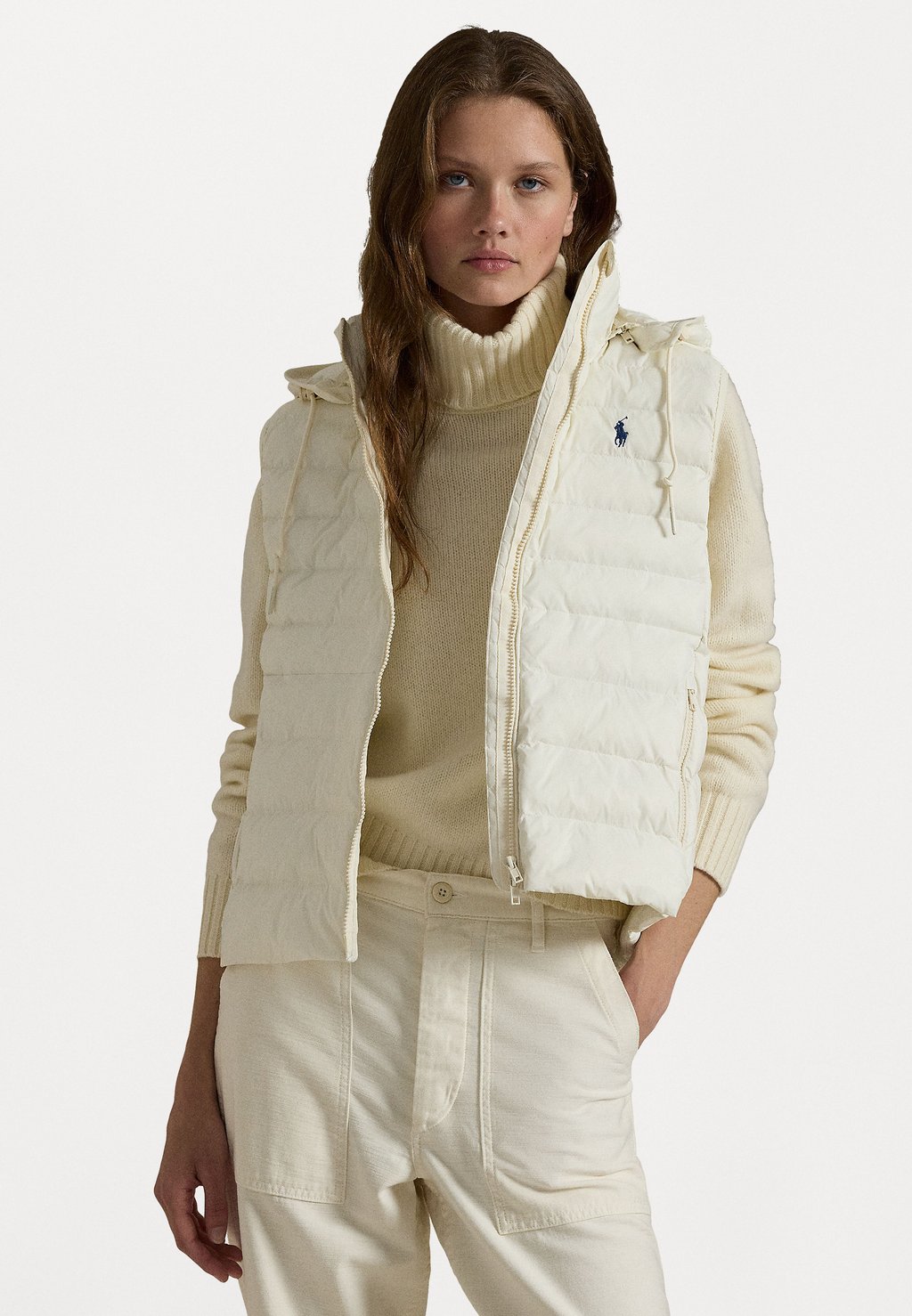 

Топ без рукавов WATER REPELLENT PACKABLE GILET Polo Ralph Lauren, слоновая кость