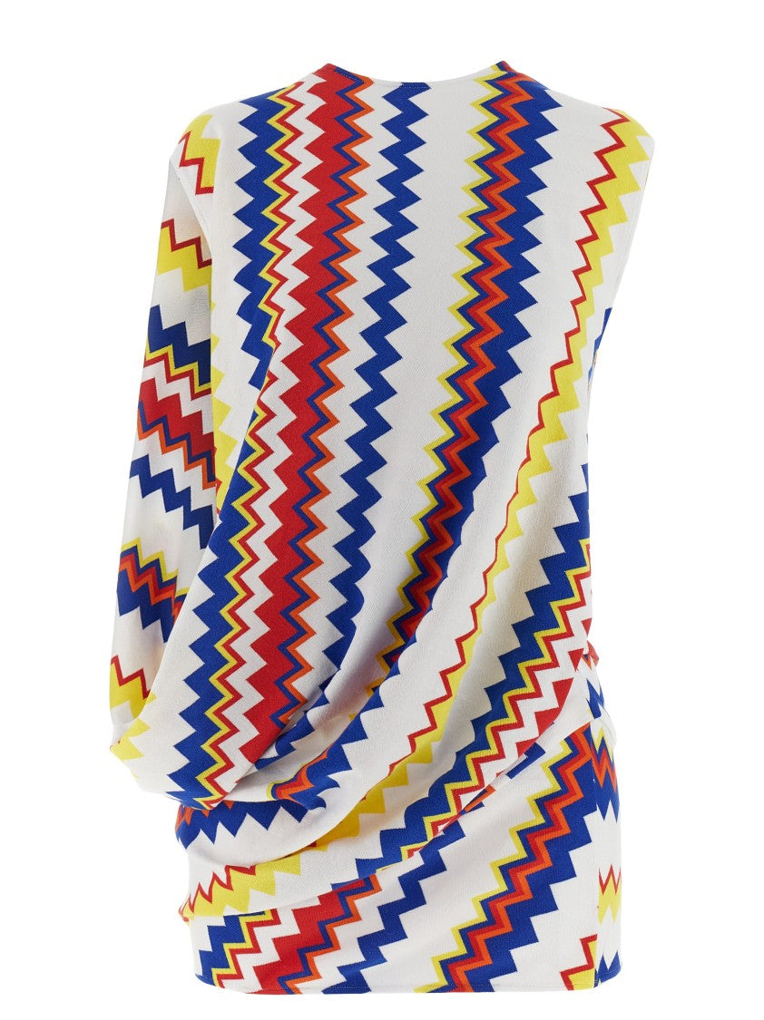 

Топ с баской и ярким зигзагообразным узором Missoni, мультиколор