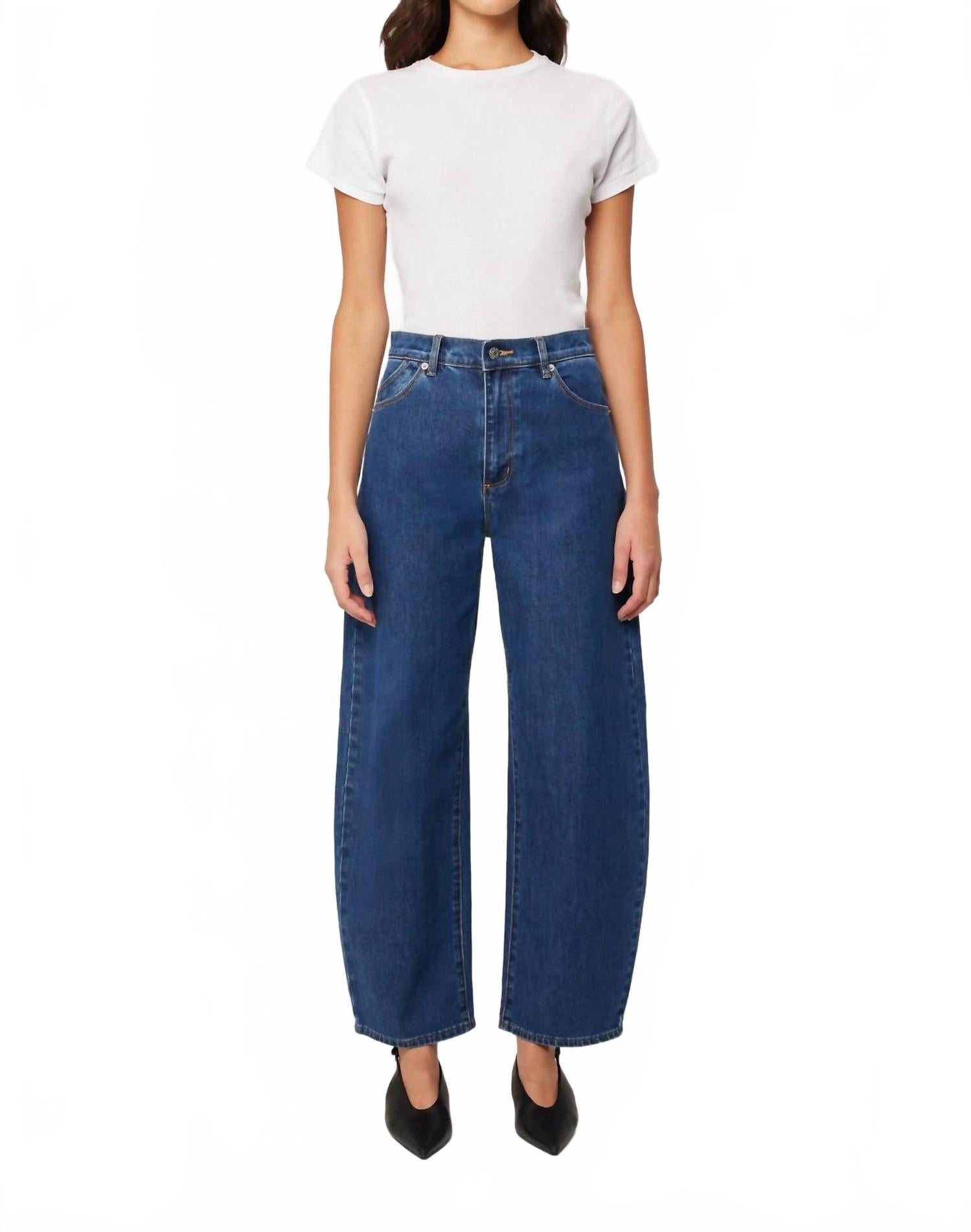 

Джинсы Gigi Barrel с высокой посадкой в темном дениме ROLLA'S, Dark Denim