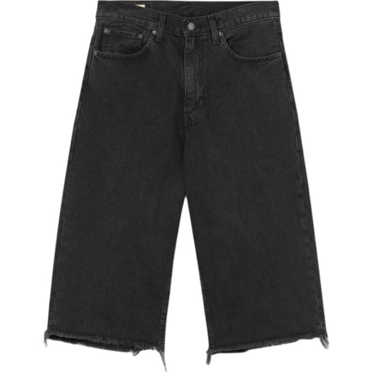 

Джинсы Levi's 478 Baggy Capri Frayed hem Denim Shorts Levis, черный