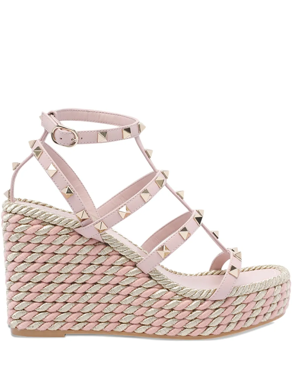 Сандалии Rockstud на танкетке 95 мм VALENTINO GARAVANI, розовый