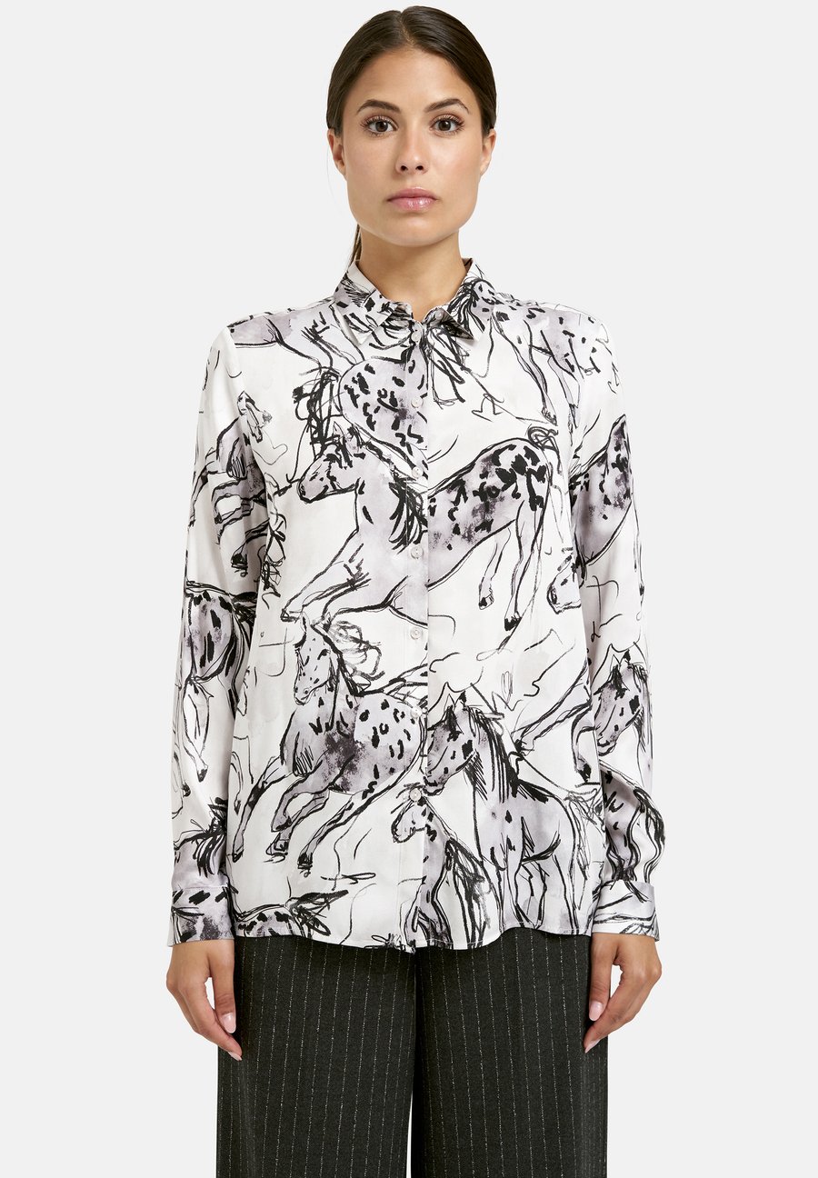 

Блуза MILANO ITALY LANGARM MIT PRINTMUSTER, Grey Print/Grey