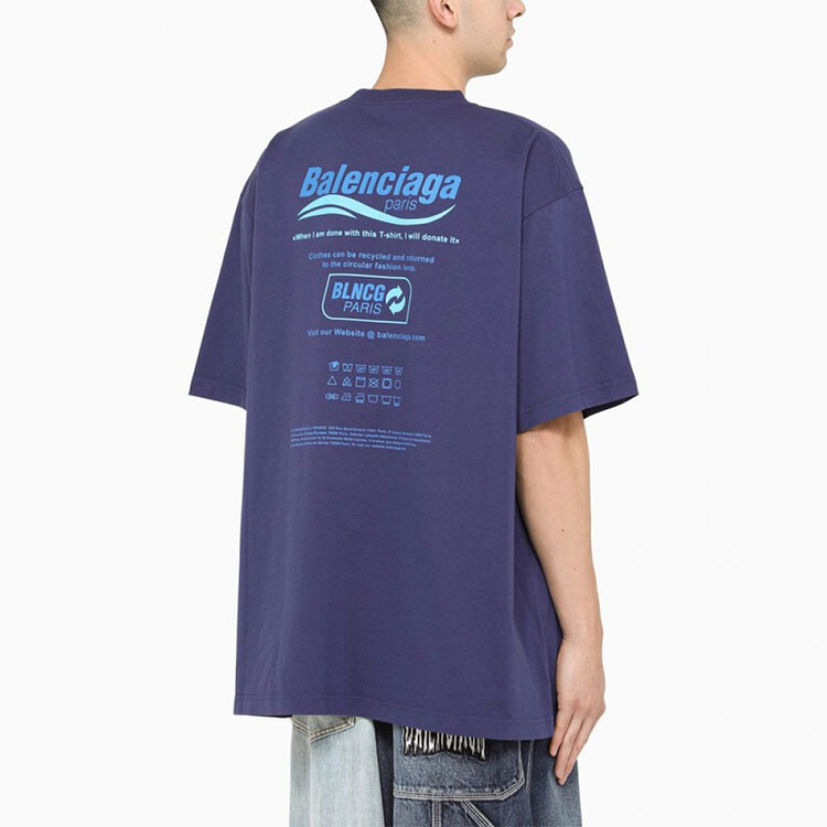 Футболка Balenciaga, темно-синий — фото 4